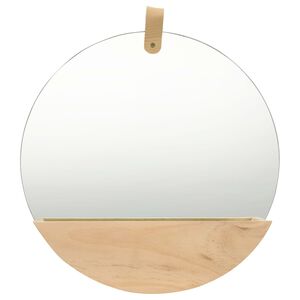 vidaXL sienas spogulis, priedes masīvkoks, 35 cm