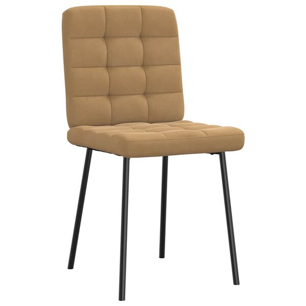 vidaXL virtuves krēsli, 4 gab., brūns samts