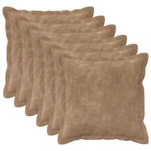 vidaXL Spilvens 6 gab. HOUTEN Pelēkbrūna 30 x 30 cm Mikro&scaron;ķiedru vilna