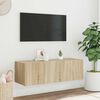 vidaXL TV plaukti ar LED lampiņām, 100x35x31 cm, koka krāsā