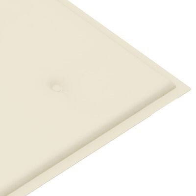vidaXL sols ar krēmkrāsas matraci, 120 cm, masīvs tīkkoks