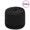 vidaXL laivu virve, melna, 16 mm, 250 m, polipropilēns