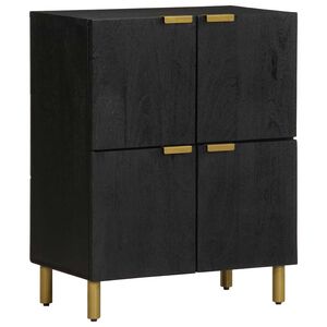 vidaXL kumode, melna, 60x33x75 cm, inženierijas koks