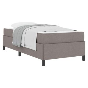 vidaXL Kastītes atsperu gulta Pelēkbrūna 90 x 200 cm audums