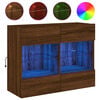 vidaXL TV plaukti ar LED lampiņām, 78,5x30x60,5 cm, brūna ozolkoka