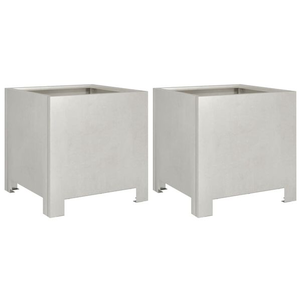 vidaXL dārza puķu kastes, 2 gab., 30x30x30 cm, nerūsējo&scaron;s tērauds