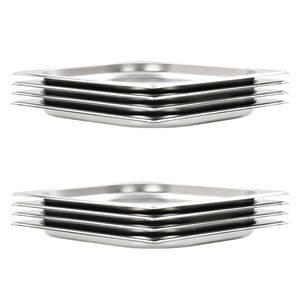 vidaXL Gastronorm trauki, 8 gab., GN 1/2, 20 mm, nerūsējo&scaron;s tērauds