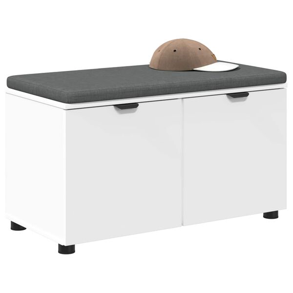 vidaXL Zāles sols ar spilvenu ar uzglabā&scaron;anu Balts 80 x 46 x 46 cm