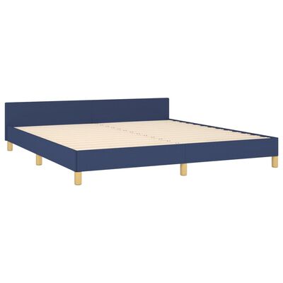 vidaXL gultas rāmis ar galvgali, zils, 160x200 cm, audums