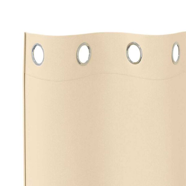 vidaXL Aizkari ar Gredzeniem, kas Aizliedz Gaismu 2 pcs Krēmkrāsa