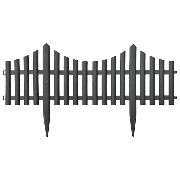 vidaXL zāliena apmales, 17 gab., antracītpelēkas, 10 m, PP