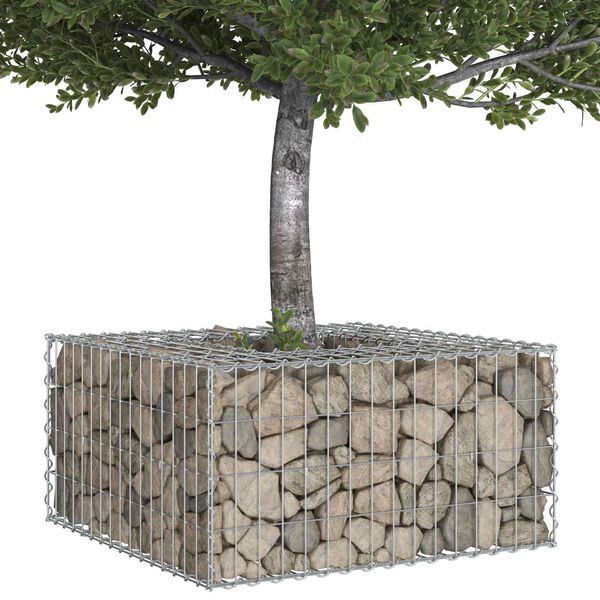 vidaXL Gabions pacelta gulta Sudraba 80 x 80 x 40 cm Cinkots tērauds