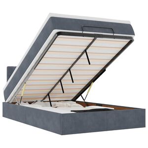 vidaXL Osmaņu gulta ar matraci, tum&scaron;i pelēks, 120x190 cm, samts