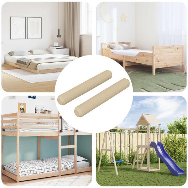 vidaXL Koka dībeļi 2 pcs Brūna &Oslash;8 x 50 mm Masīvkoks