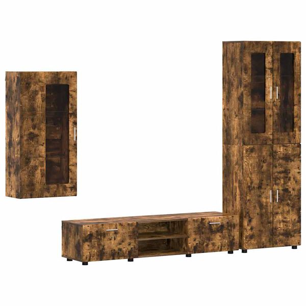 vidaXL TV skapī&scaron;u komplekts FLORIN Dūmaka ozols Inženierijas koks