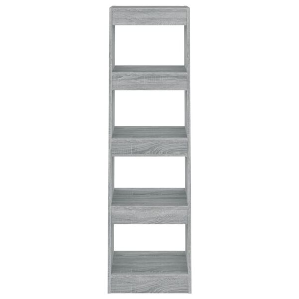 vidaXL grāmatu plaukts, aizslietnis, pelēcīga ozolkoka, 40x30x135 cm