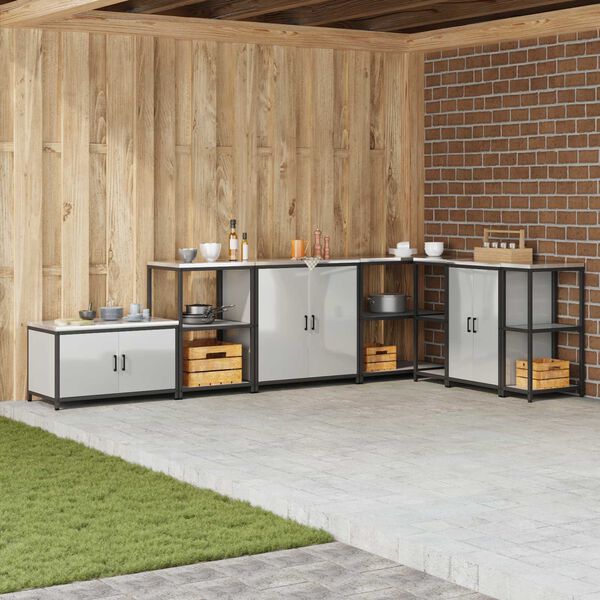 vidaXL Virtuves Uzglabā&scaron;ana ar plauktu Sudraba 60 x 50 x 92 cm Tērauds