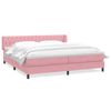 vidaXL Box Spring Gulta ar matračiem Rozā 180x210 cm Velvet