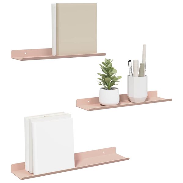 vidaXL Peldējo&scaron;ais plaukts 3 pcs Rozā 40 x 9 x 2,5 cm Tērauds