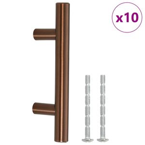 vidaXL skapja rokturi, 10 gab., bronzas, 64 mm, nerūsējo&scaron;ais tērauds