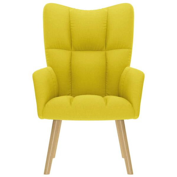 vidaXL atpūtas krēsls, gai&scaron;i dzeltens audums