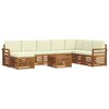 vidaXL Dīvāna komplekti 9 pcs Dabisks un krējuma Cietā akācijas koks
