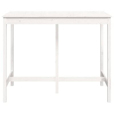 vidaXL bāra galds, balts, 140x80x110 cm, priedes masīvkoks