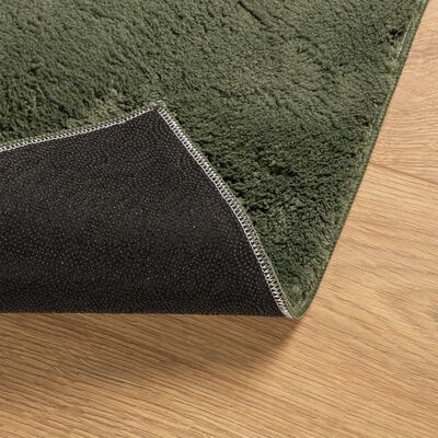 vidaXL paklājs HUARTE, īsa spalva, mīksts, mazgājams, zaļš, 80x250 cm