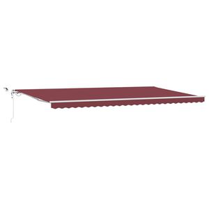 vidaXL automātiski izvelkama markīze, LED, vīnsarkana, 600x300 cm