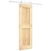 vidaXL Slīdo&scaron;ās durvis 70 x 210 cm Cieta priedes koks (neapstrādāts)