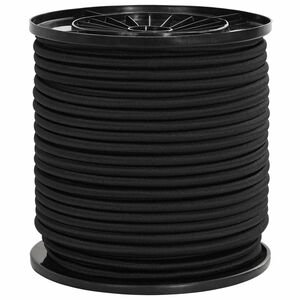 vidaXL Bungee vadi 4 mm Melns PP un gumija