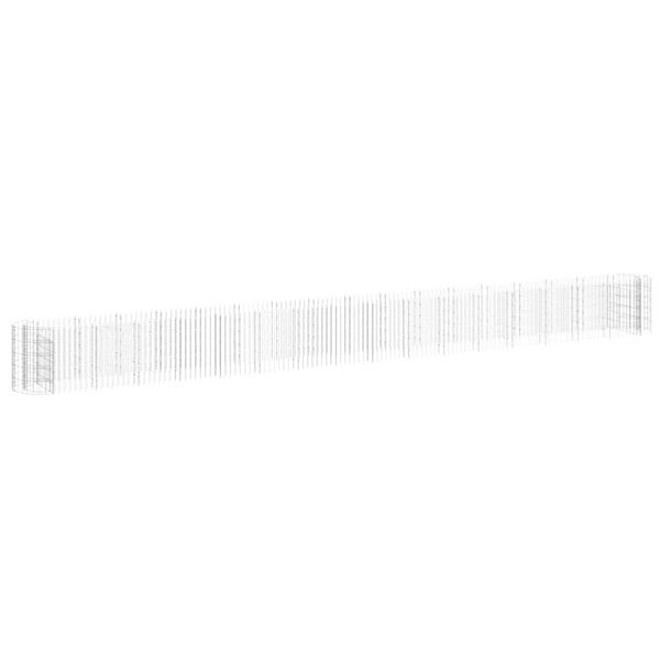 vidaXL gabions, augstā puķu kaste, cinkota dzelzs, 610x50x50 cm