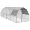 vidaXL vistas skrējiens ar jumtu, 2,5x8x2,25 m, cinkots tērauds