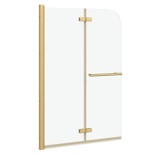 vidaXL Du&scaron;as apdare Zelts 95 x 140 cm ESG stikls un alumīnijs