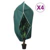 vidaXL augu pārsegi ar rāvējslēdzēju, 4 gab., 70 g/m&sup2;, 1,55x1,55 m
