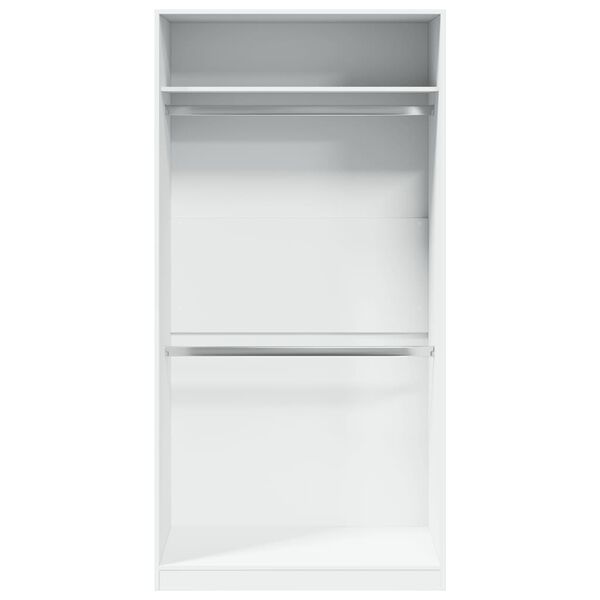 vidaXL skapis, balts, 100x50x200 cm, skaidu plāksne