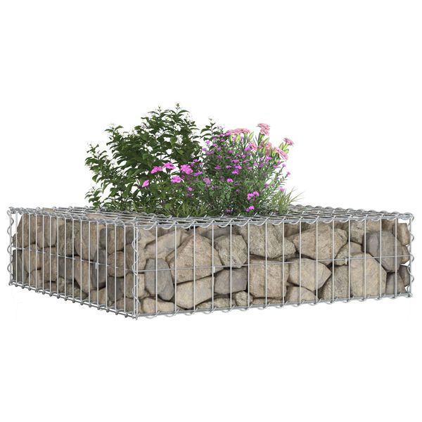 vidaXL Gabions pacelta gulta Sudraba 80 x 80 x 20 cm Cinkots tērauds
