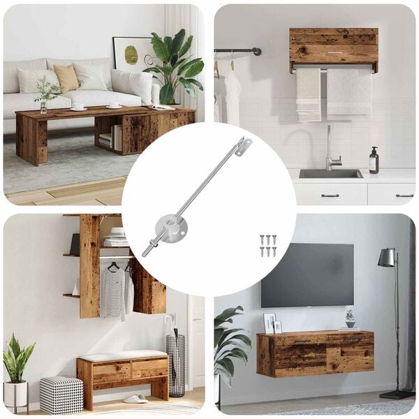 vidaXL Vāka atbalsta eņģe 12 pcs Sudraba 194 x 36 x 18 mm Dzelzs