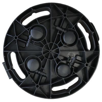 vidaXL podu paliktnis ar riteņiem, 30 cm diametrs, melns, 170 kg