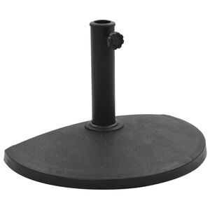 vidaXL saulessarga pamatne, pusapaļa, polirezīns, 9 kg, melna