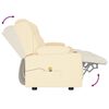 vidaXL trīsvietīgs masāžas krēsls ar glāžu turētāju, bē&scaron;a mākslīgā āda