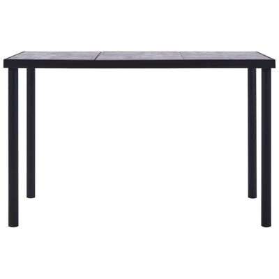 vidaXL virtuves galds, melns un betona pelēks, 160x80x75 cm, MDF