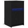 vidaXL LED naktsgaldiņ&scaron; Melns ozols 38 x 34 x 61 cm Inženierijas koks