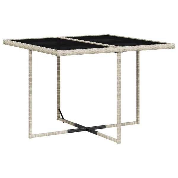 vidaXL 5-daļīgs dārza mēbeļu komplekts, matrači,gai&scaron;i pelēka PE pinums