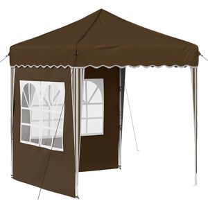 vidaXL Pop-up svinību teltis 195 x 195 x 245 cm Brūna Oksforda audums