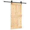 vidaXL Slīdo&scaron;ās durvis Dabiska un melna 100 x 210 cm