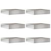 vidaXL Zāliena Apmale 6 pcs Sudraba 60 x 60 x 13 cm Nerūsējo&scaron;s tērauds