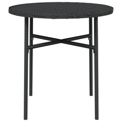 vidaXL tējas galdiņš, melns, 45 cm, PE rotangpalma