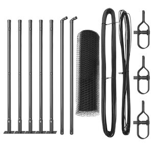 vidaXL Žoga āķis Pelēka 10 x 0,6 m (25 mm acs) Tērauds un PVC