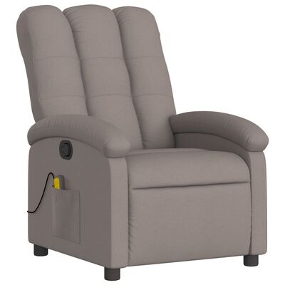 vidaXL masāžas krēsls, atgāžams, pelēkbrūns audums